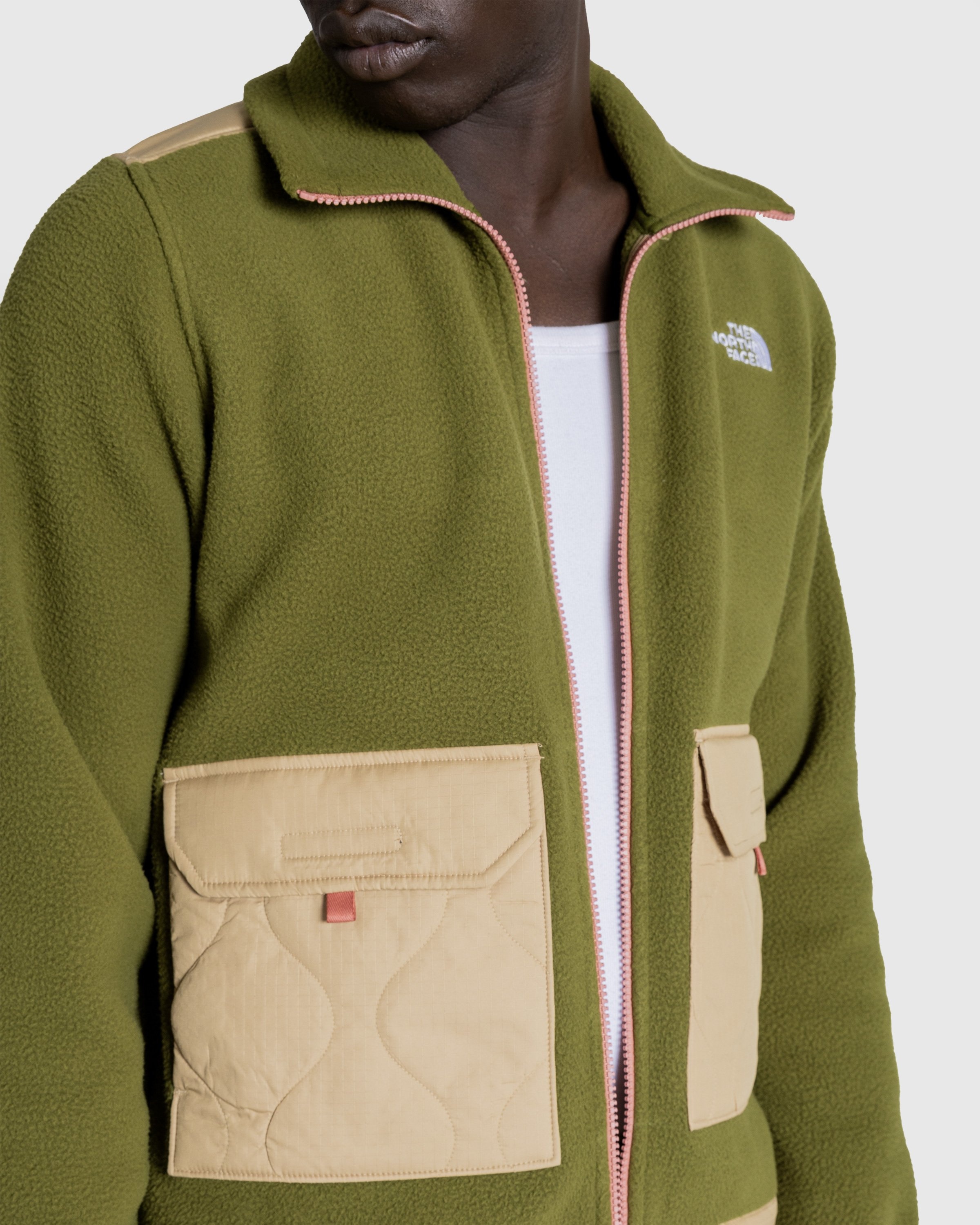 Khaki north face fleece hot sale